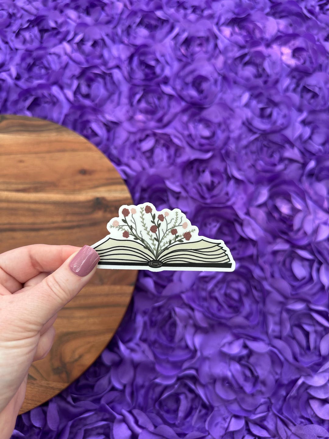 Floral Book Vinyl Sticker: Waterproof Bookish Gift (3.5x1.6 In.) - Etsy