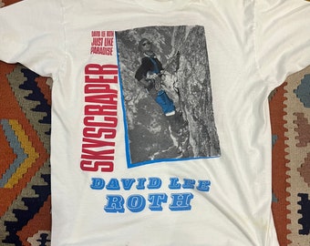 Vintage 1988 David Lee Roth Skyscraper Band T-shirt / Band Tee