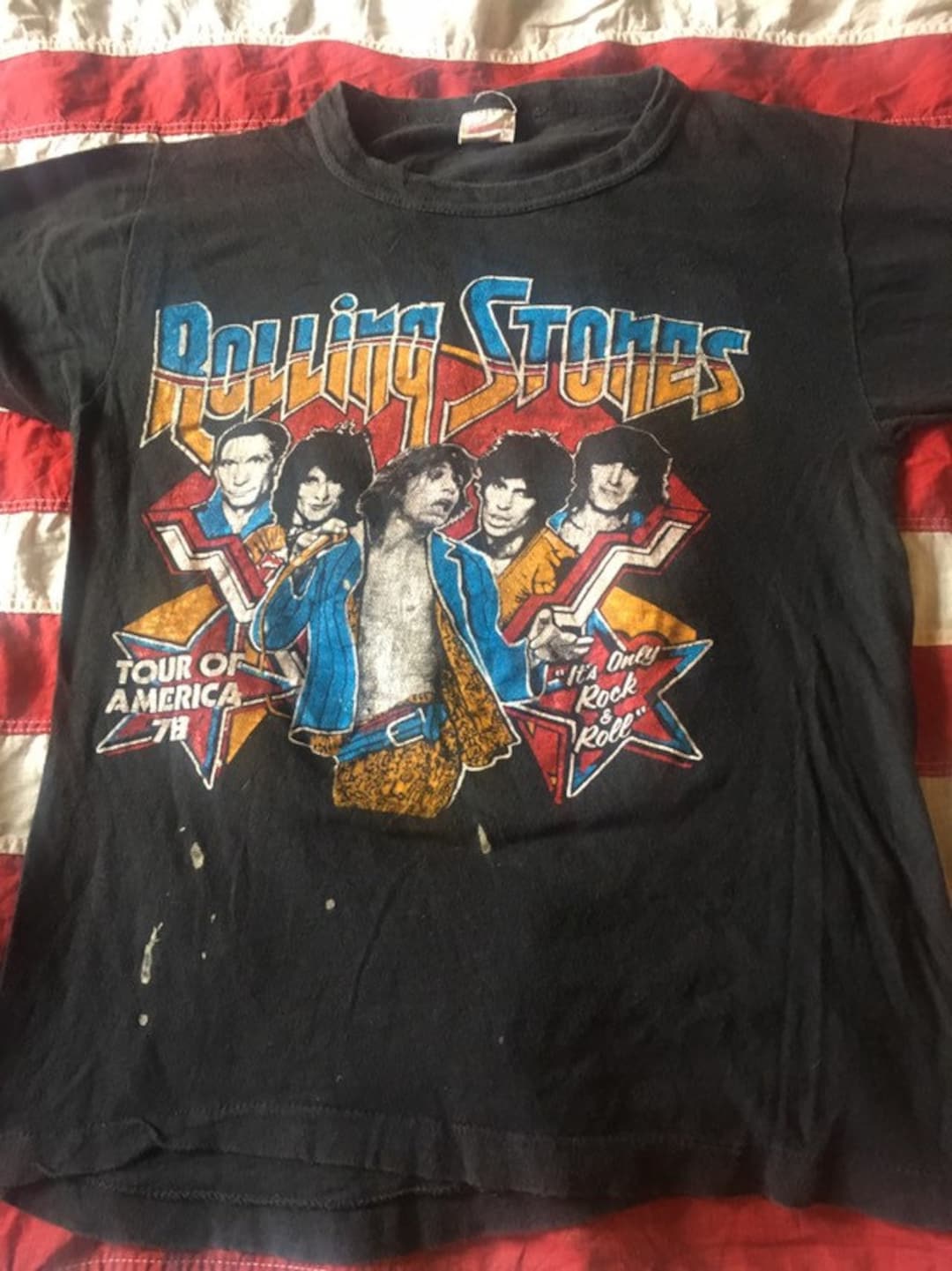 Amazon.com: Rolling Stones Men's Retro 70's Vibe Vintage T