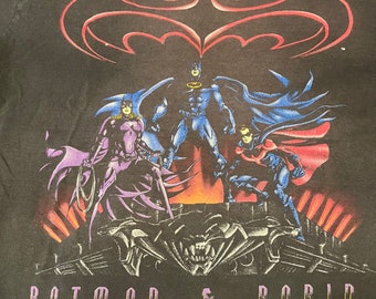 90s baman &robin  promotional movie shirt size xl single stitch