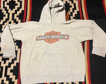 True Vintage 1970s Harley Davidson Champion Hoodie Size S-M Heavy