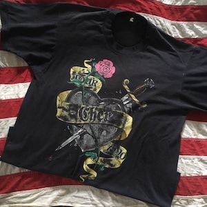Vtg 1990 Cher Heart of Stone Tour Concert T-shirt Black XL