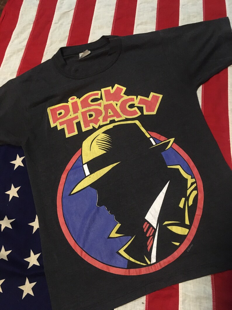Vintage 80s dick tracy movie T-shirt single stitch 5050 size L