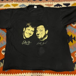 Vintage 1995 Billy Joel Elton John Face to Face Tour Shirt