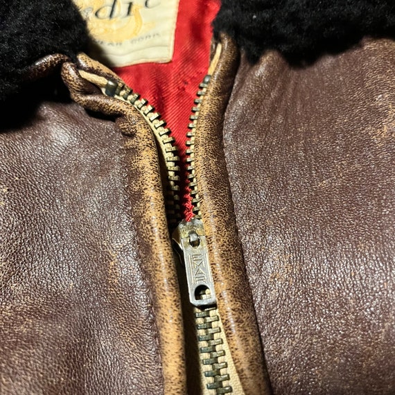50s 60s  A2 style   pilot leather jacket size 38 … - image 4