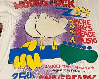 Vintage 1994 Woodstock 94 Peace and Music Festival T-shirt Size XL