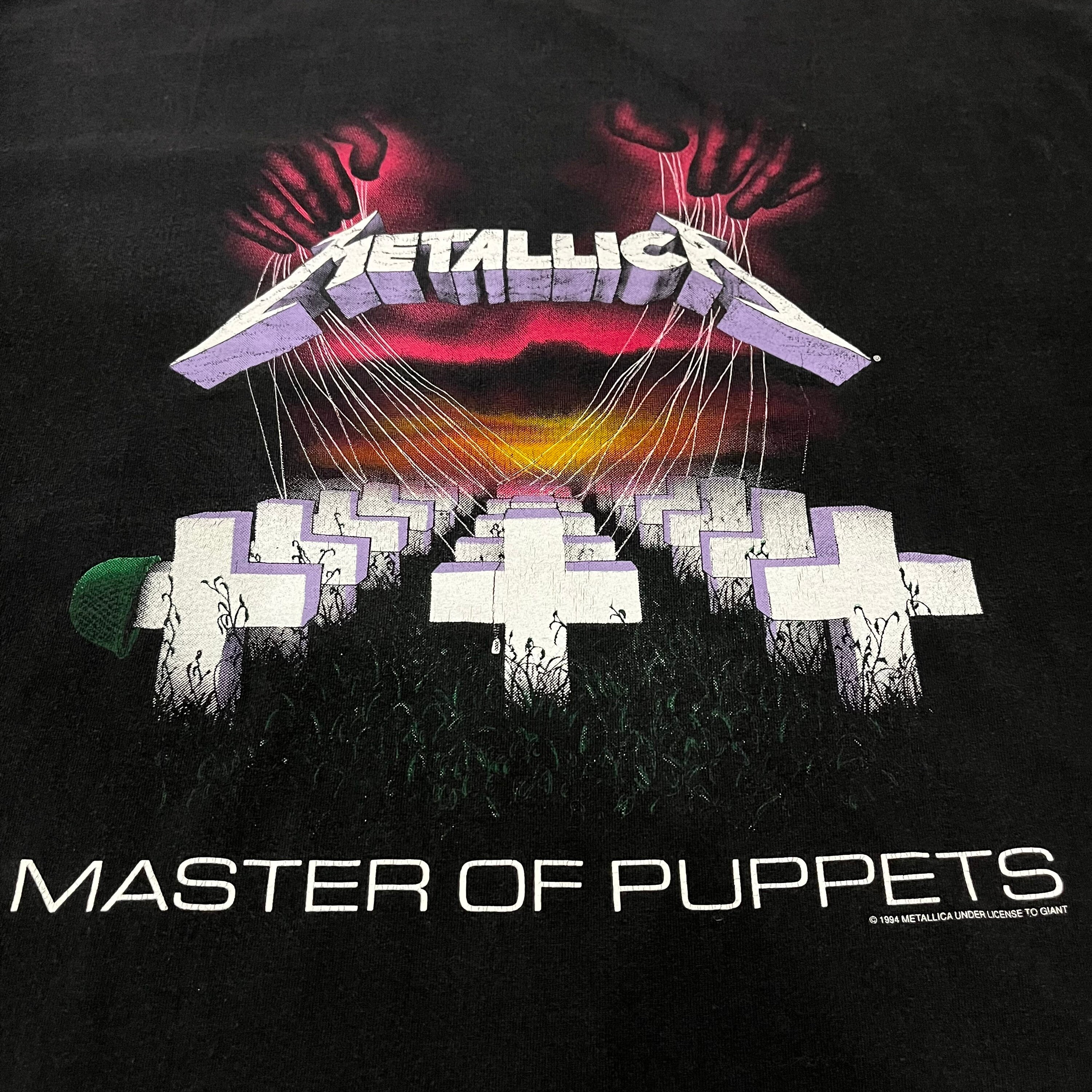 トップス 90S giant llica Master Of Puppets XL 1994 Metallica T-shirt Giant License Size Xl Master of