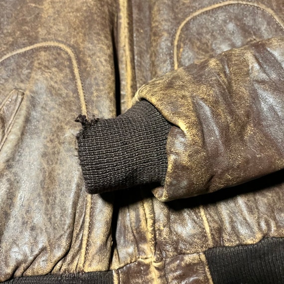50s 60s  A2 style   pilot leather jacket size 38 … - image 8