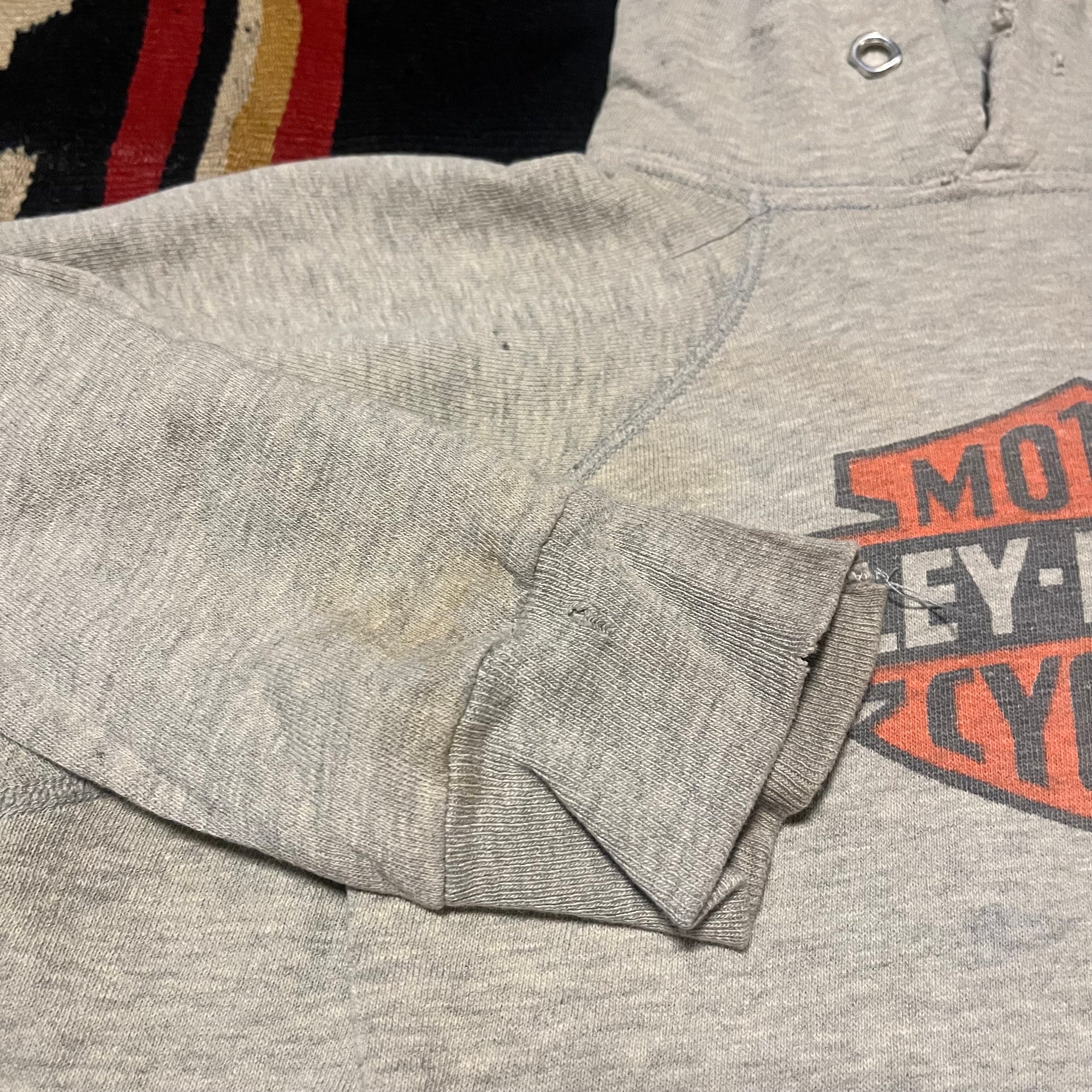 True Vintage 1970s Harley Davidson Champion Hoodie Size S-M Heavy