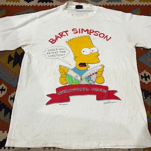 1990 original simpsons merch bart reading radio active man comics made in usa single stitch 50/50 size xl