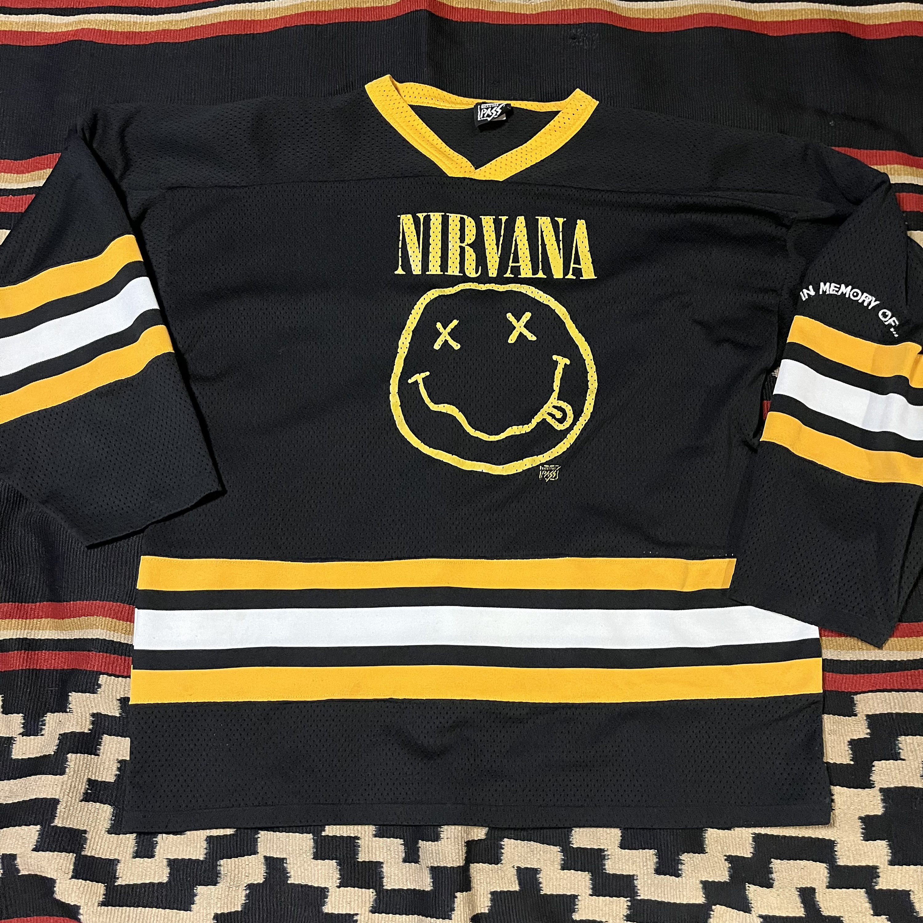90s in Memory of Nirvana Hockey Jersey Size Xl Backstage Pass 