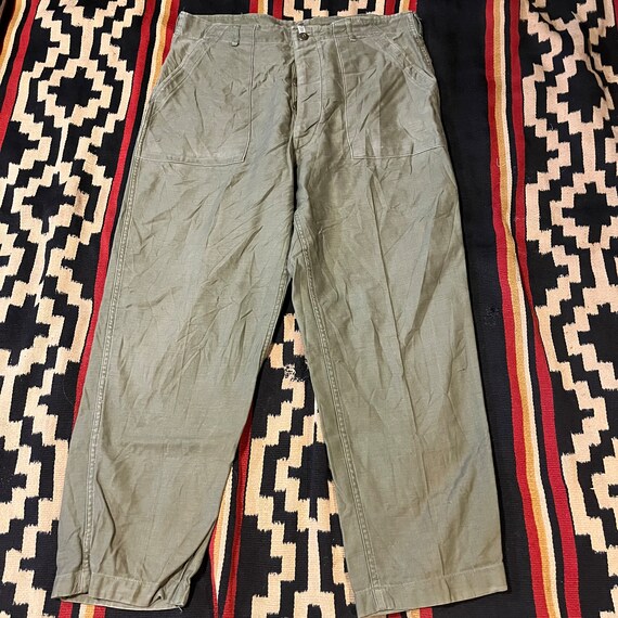 1960s vietnam war combat pants og green size 38 usmc… - Gem