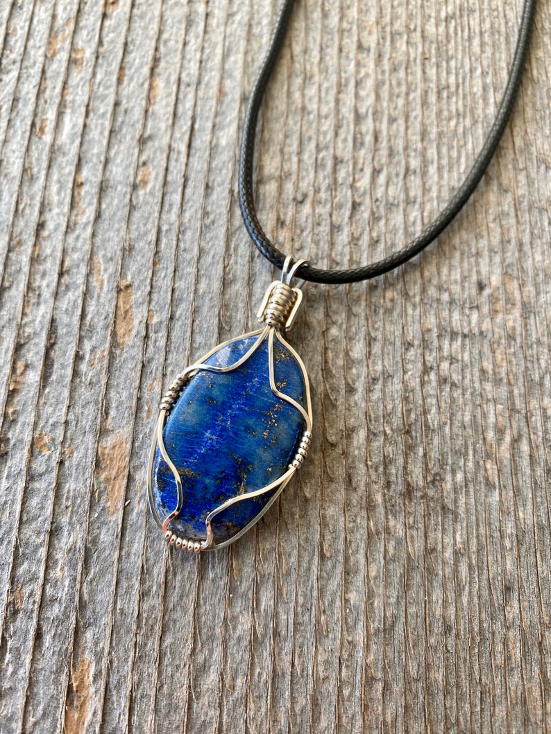 Wire Wrapped Pendant Wire Wrapped Stone Wire Wrapped Jewelry Lapis ...