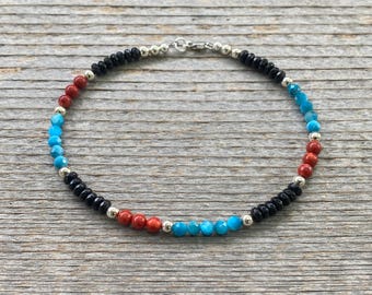 Beaded gemstone Anklet - Multi-colored anklet