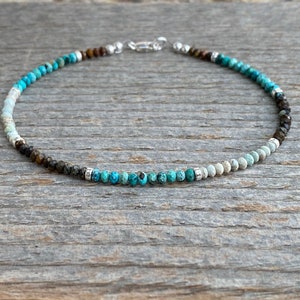 Turquoise Anklet - Ankle bracelet - beaded anklet - Dainty anklet - Gemstone anklet