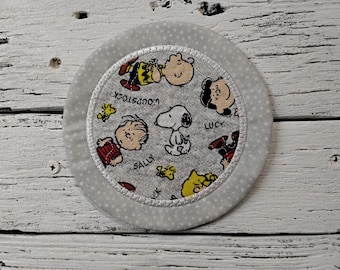5" Round - Snoopy Woodstock - Lucy - Linus - Mug Rug Coasters - Whimsical - NEW - Washable - Great Gift - Coffee Mat - Candle Mat