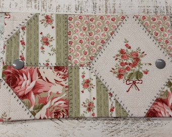 Flowers - Thread Keeper Cross Stitch, Needlework, Quilting, Embroidery, Sewing - Medium size 5” x 8” - Loose threads, Needles - Handmade