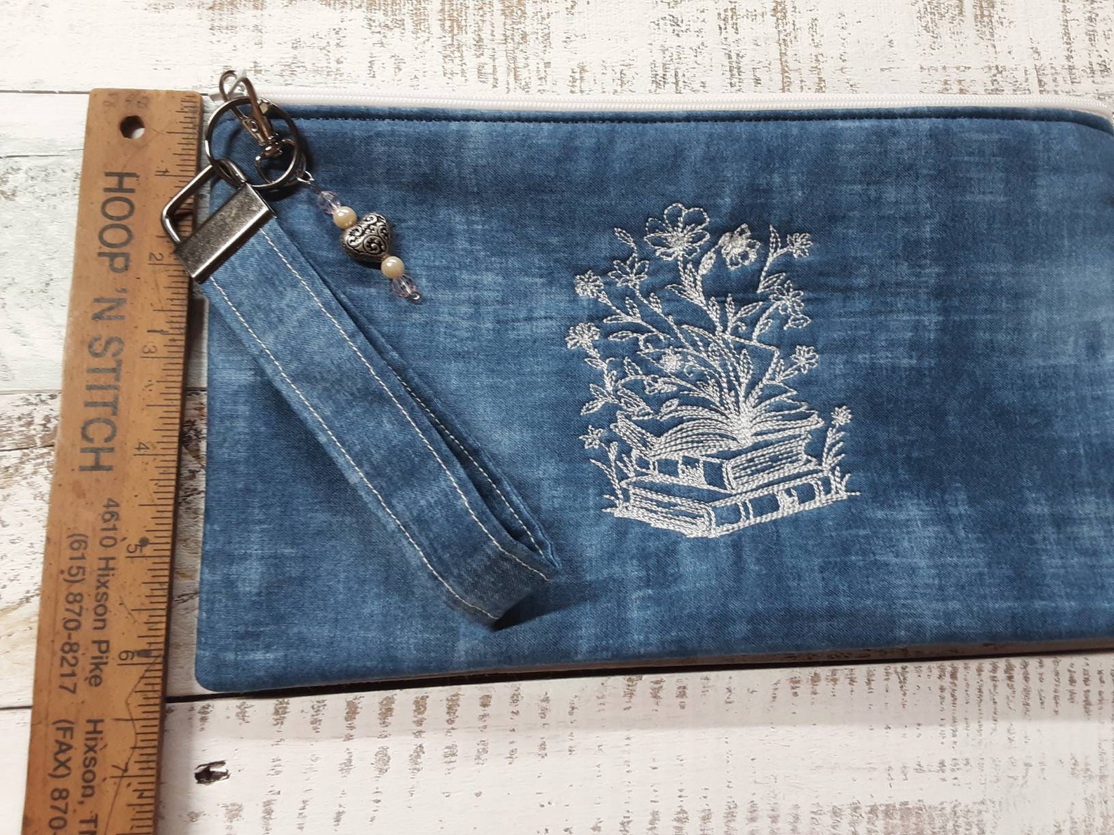 Embroidered & Quilted Fabric Zipper Bag Fully Lined Etsy