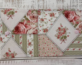 Patchwork - Thread Keeper Cross Stitch, Needlework, Quilting, Embroidery, Sewing - Large size 6” x 10” - Loose threads, Needles - Handmade