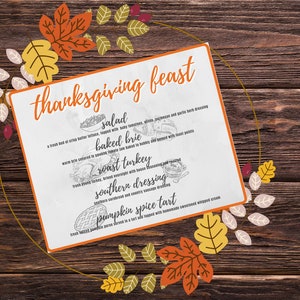 Thanksgiving Menu Template