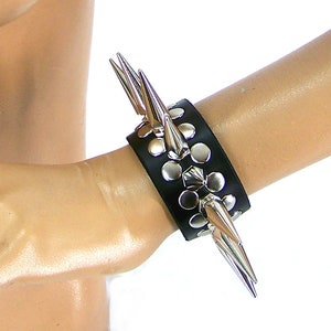 Full Metal Punk Spiked Leather Wristband