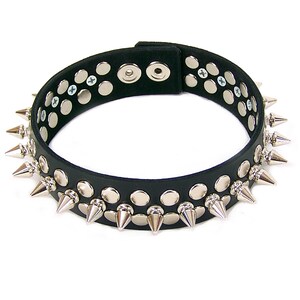 1/2 Metall Punk Spik Leder Choker Bild 3