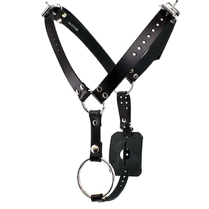 Premium Leather B*** plug Harness for plugs with a base up to 2&quot;