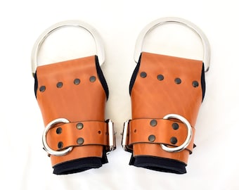 The Multi-Cuff Brown Leather Wrist Suspension Cuffs