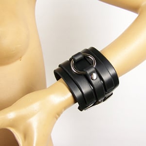 Leather O Ring Buckle Bracelet Wristband