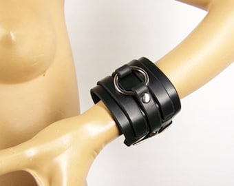 Leather O Ring Buckle Bracelet Wristband