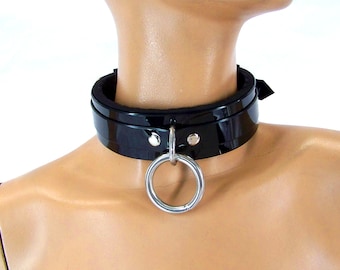Classic Padded PVC Bondage Collar