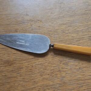 Stainless Steel Cake Server with Orange Bakelite Handle