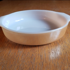 Peach Lustre Fire King Round Baking Dish