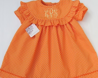 Clearance Monogram Dres, Monogrammed Dress,  Monogram dress girl, Girls personalized dress, Baby monogram dress, personalized baby dress 6M