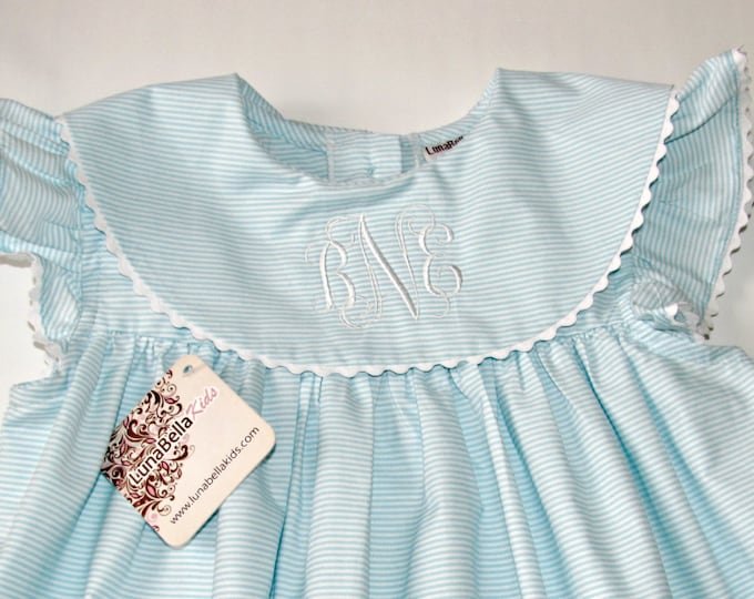 Monogrammed Toddler Easter Dress, Monogram Easter Baby Girl Dress