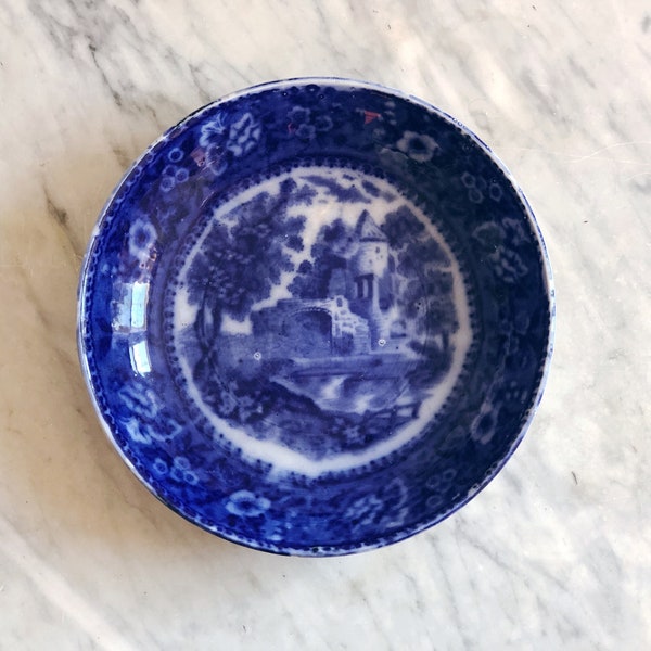 Antique Flow Blue Bowl