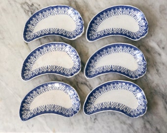Set of Antique Blue Transferware Relish Dishes