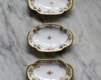 Antique Hand Painted Porcelain Nippon Butter Pats