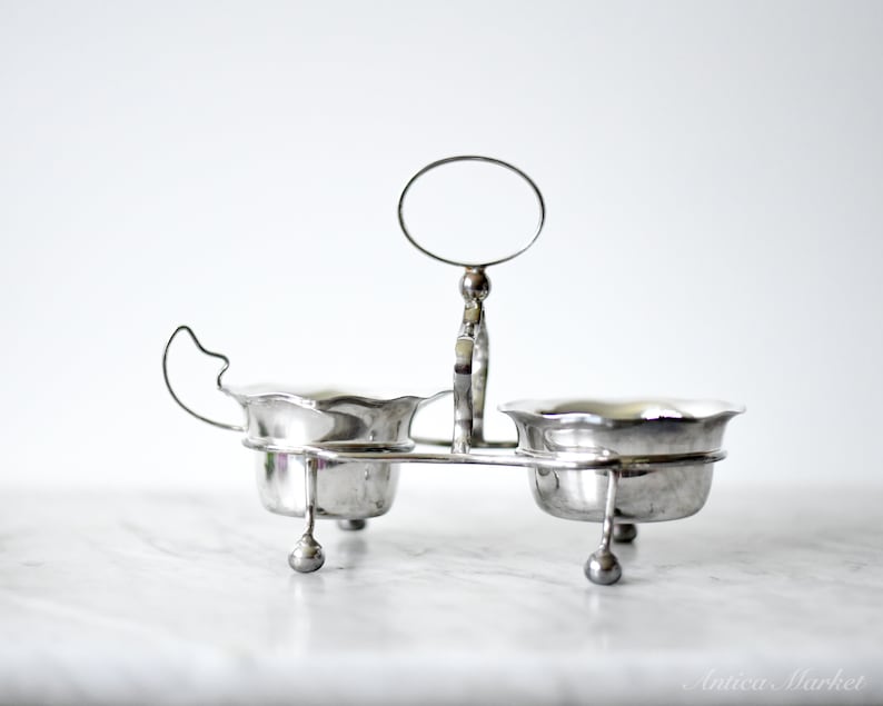 Silver Plated Cream and Sugar Holder image 3