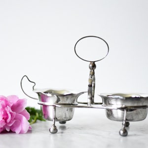 Silver Plated Cream and Sugar Holder image 1