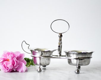 Silver Plated Cream and Sugar Holder