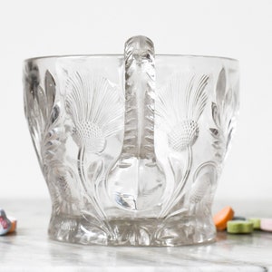 Antique Pressed Glass Thistle Trophy Style Bowl image 3