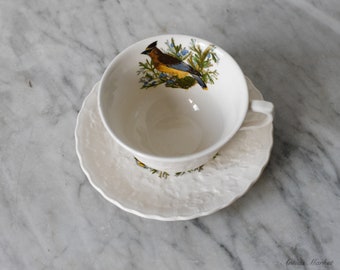 Vintage Audubon Bird Teacups and Saucers