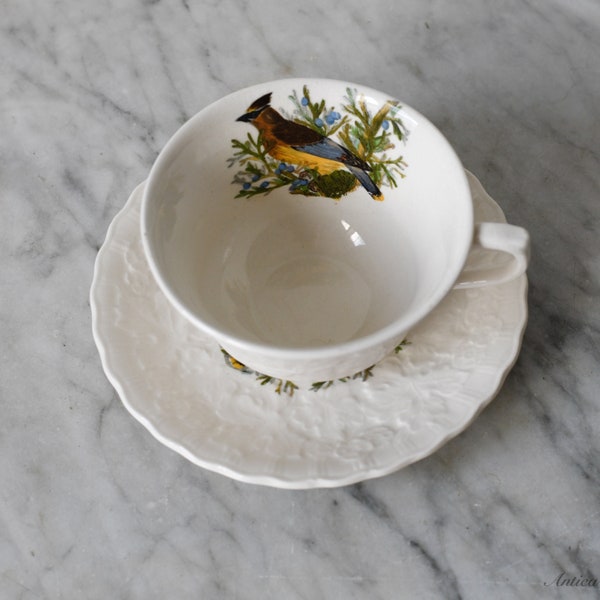 Vintage Audubon Bird Teacups and Saucers