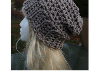New Pattern Crochet Pattern Slouchy Hat , Beanie , download , Crochet winter hat, woman, womans crochet beanie hat,  gift ideas