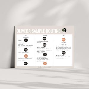 Oliveda Olive Tree People-visitekaartje, wekelijkse routine voorbeeldkaart, Olive Tree People aangepaste sampler bewerkbaar visitekaartje, Oliveda-inzetstuk