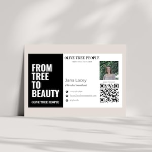 Oliveda Olive Tree People-visitekaartje, wekelijkse routine voorbeeldkaart, Olive Tree People aangepaste sampler bewerkbaar visitekaartje, Oliveda-inzetstuk