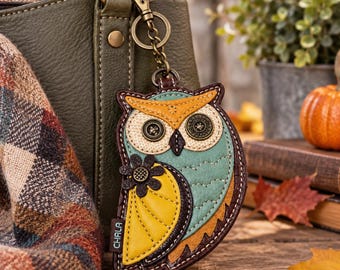 Chala Owl Faux Leather Purse Charm Coin Purse Key FOB | NWOT