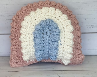 Handmade Rainbow Pillow, Rainbow Nursery Decor, college room decor, baby shower gift