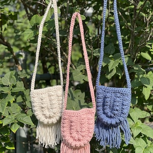 Petits sacs bohèmes/Sacs à main petite fille/Sac à main pour enfants fait main/Sac bohème au crochet pour enfants